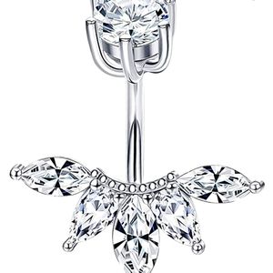 925 crystal belly button ring